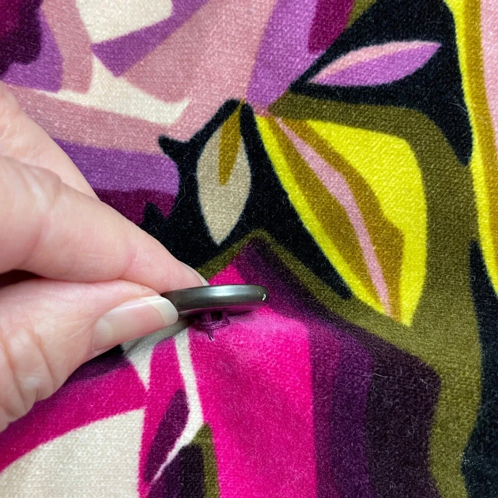 Missoni X Target Velvet Floral Coat Size XL Purple Double Breasted Trench Jacket